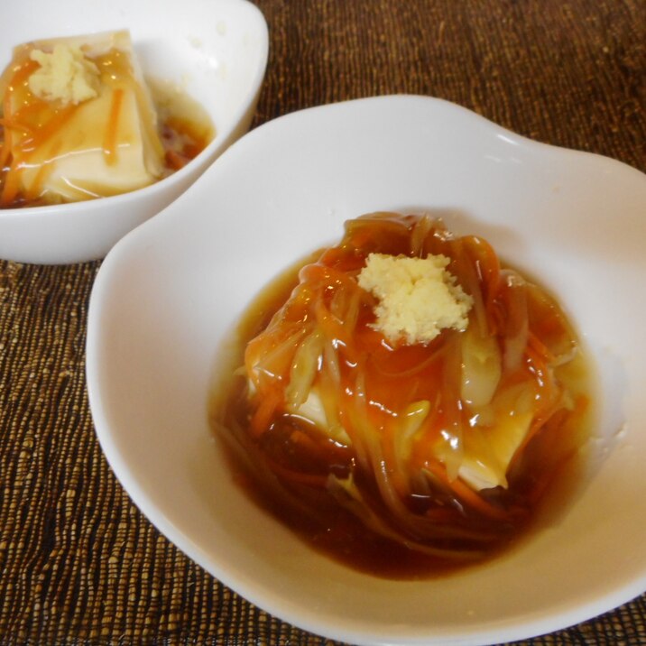 うどのあんかけ豆腐